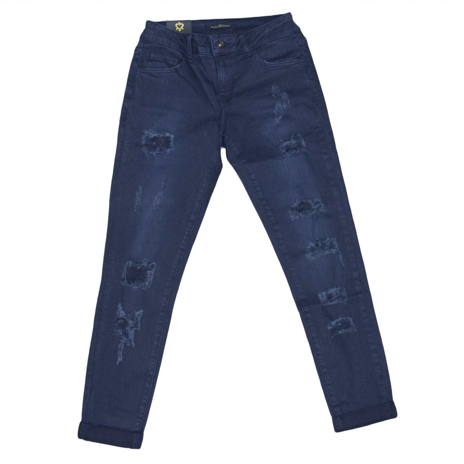 Jeans donna blu notte stracciato chic glamour made in italy.