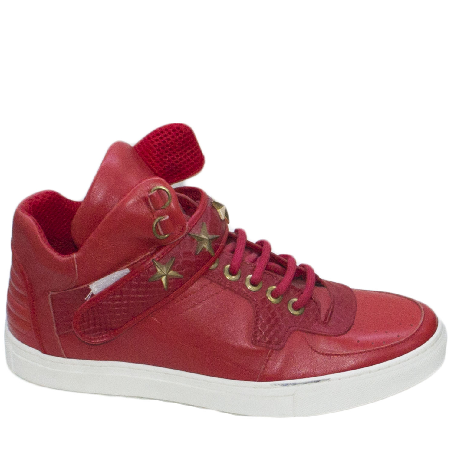 sneakers art 7658 rosso strappo lacci fondo antiscivolo comfort accessori.