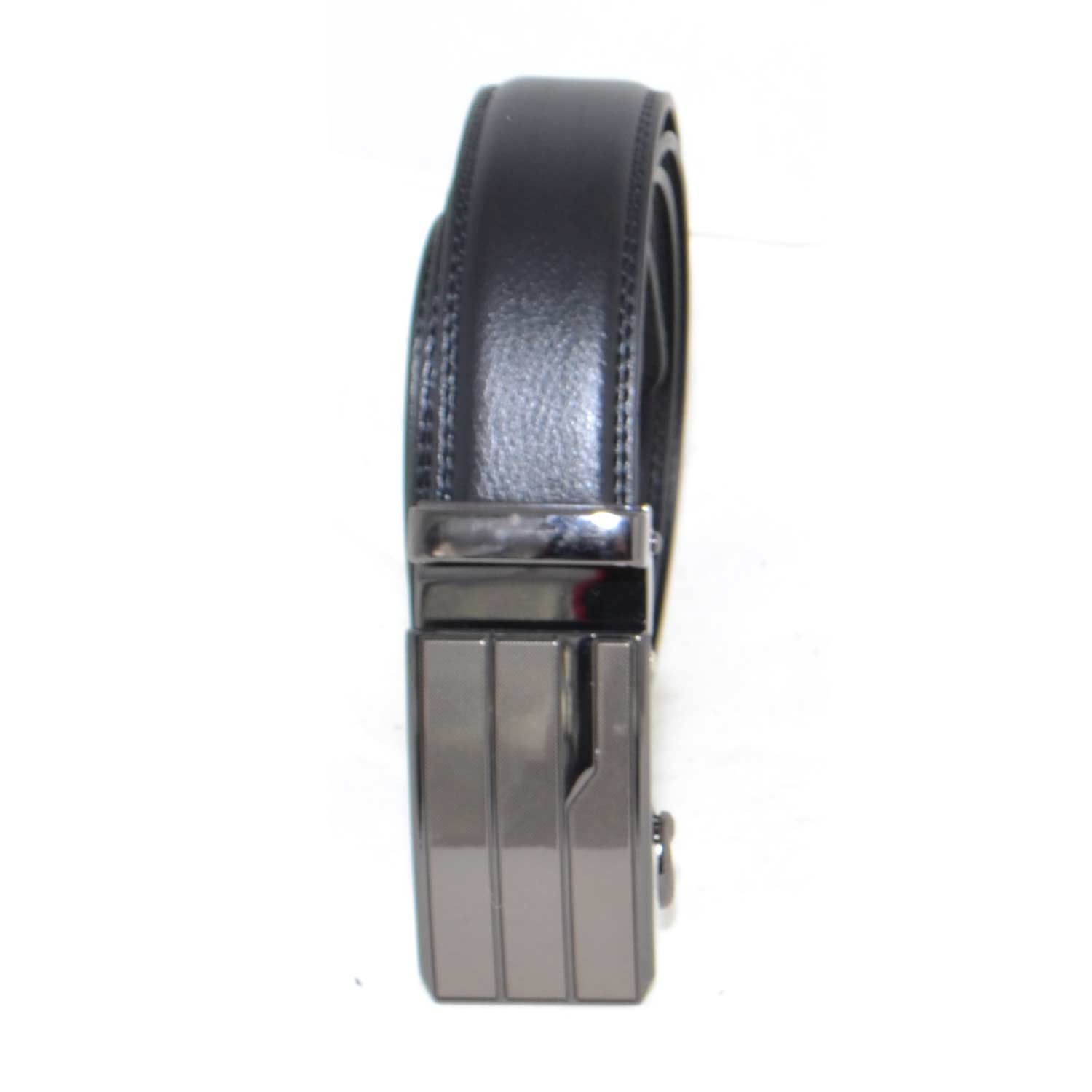 CINTURA DOPPIA FIBBIA AUTOMATICA STILE VINTAGE NERO MADE IN ITALY CERIMONIAB.