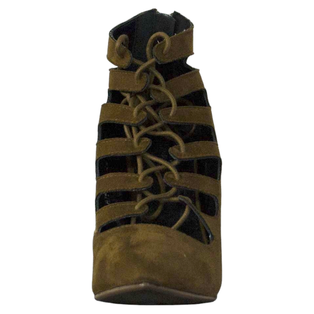 Scarpe donna tacco spillo lacci cuoio camoscio moda 
