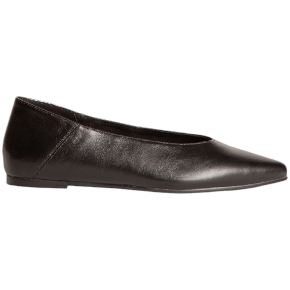 Scarpa ballerina donna corina m4640 in pelle morbida effetto seconda pelle nera con punta tacco 0,75 cm basic