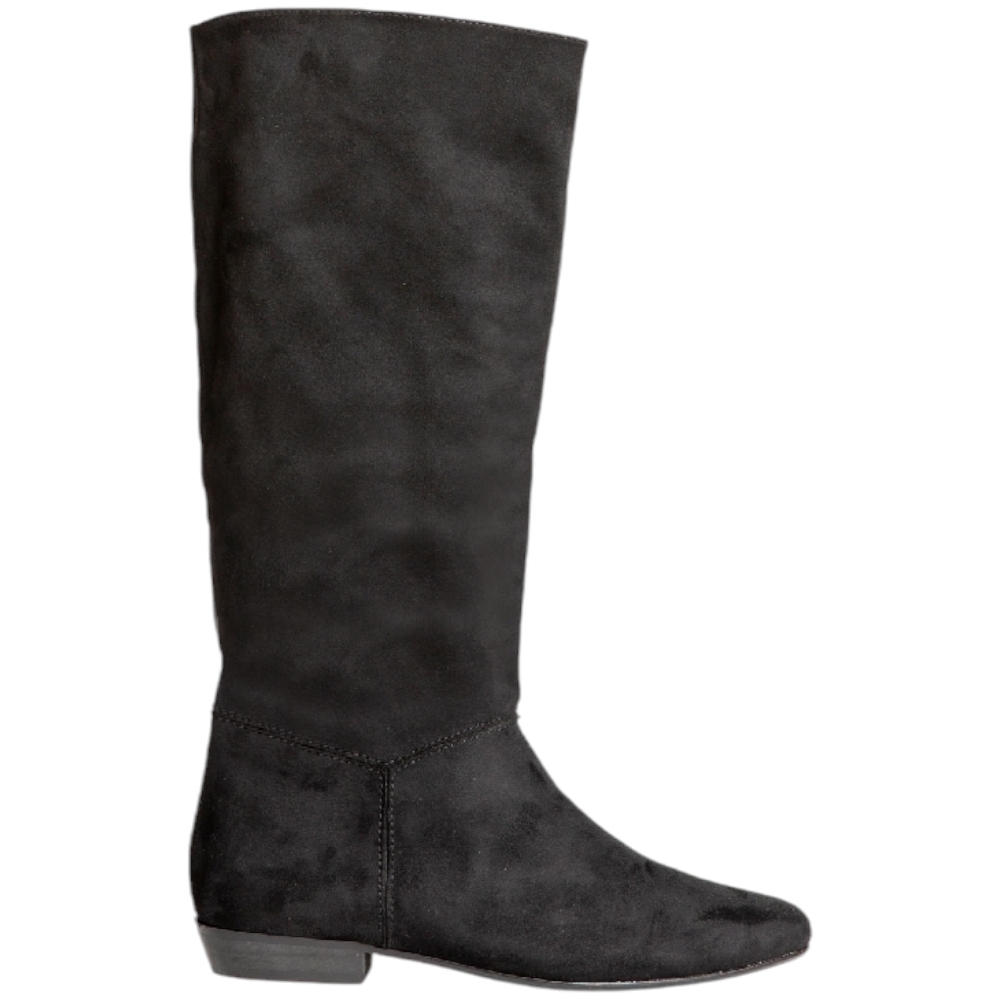 Stivali donna Western Corina M3810 in pelle scamosciata nera con tacco 2 cm zip al ginocchio punta tonda 