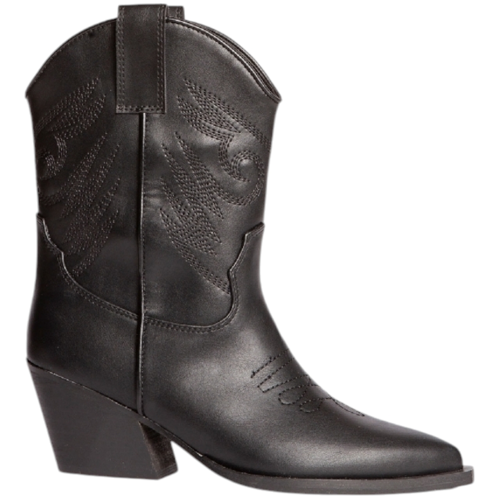 Stivali donna western Corina M4780 in pelle scamosciata nera altezza meta' polpaccio tacco texano 5 cm con zip