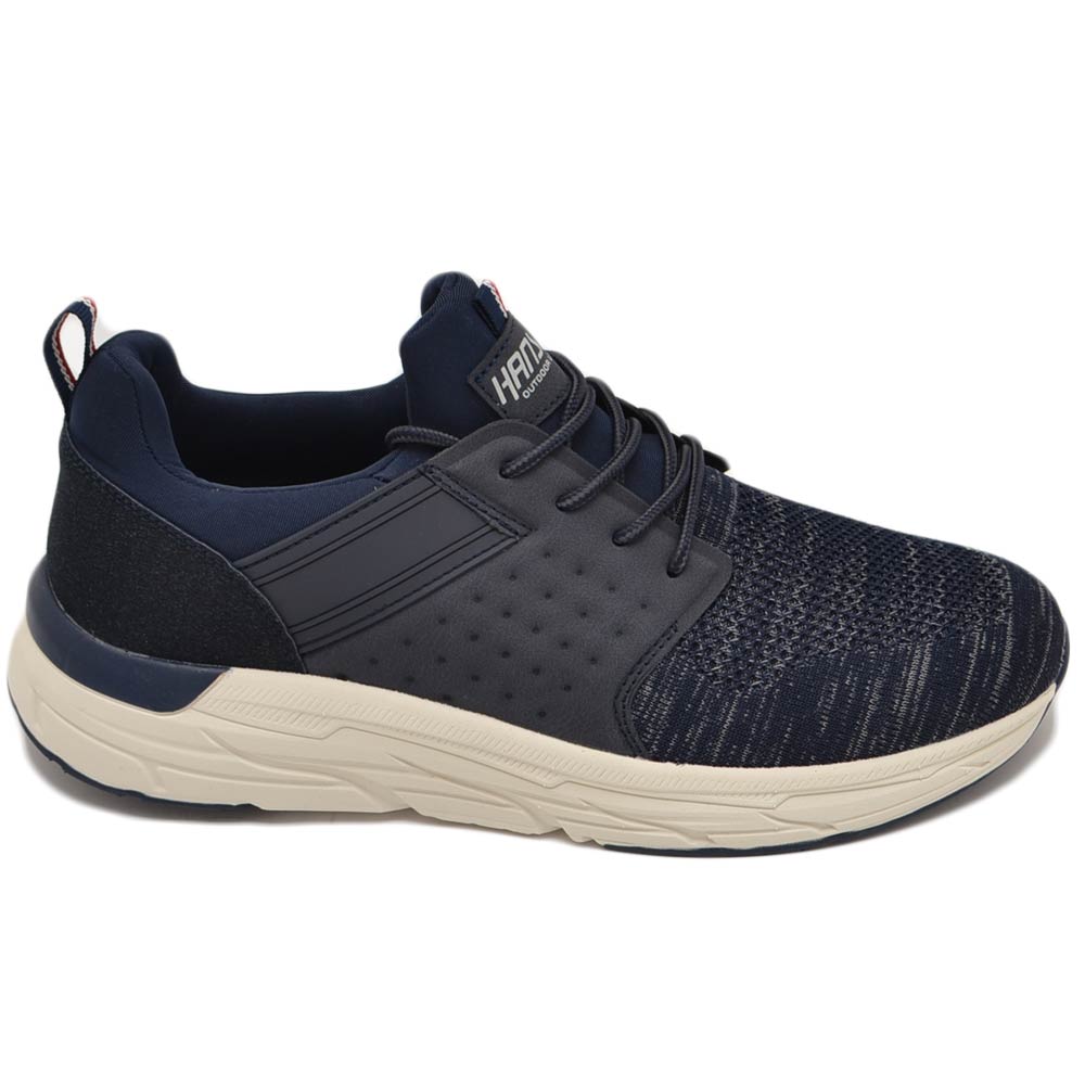 Sneakers HANSON uomo comfort bassa plantare anatomico removibile passeggio sportive monocolore blu LD28027-28.