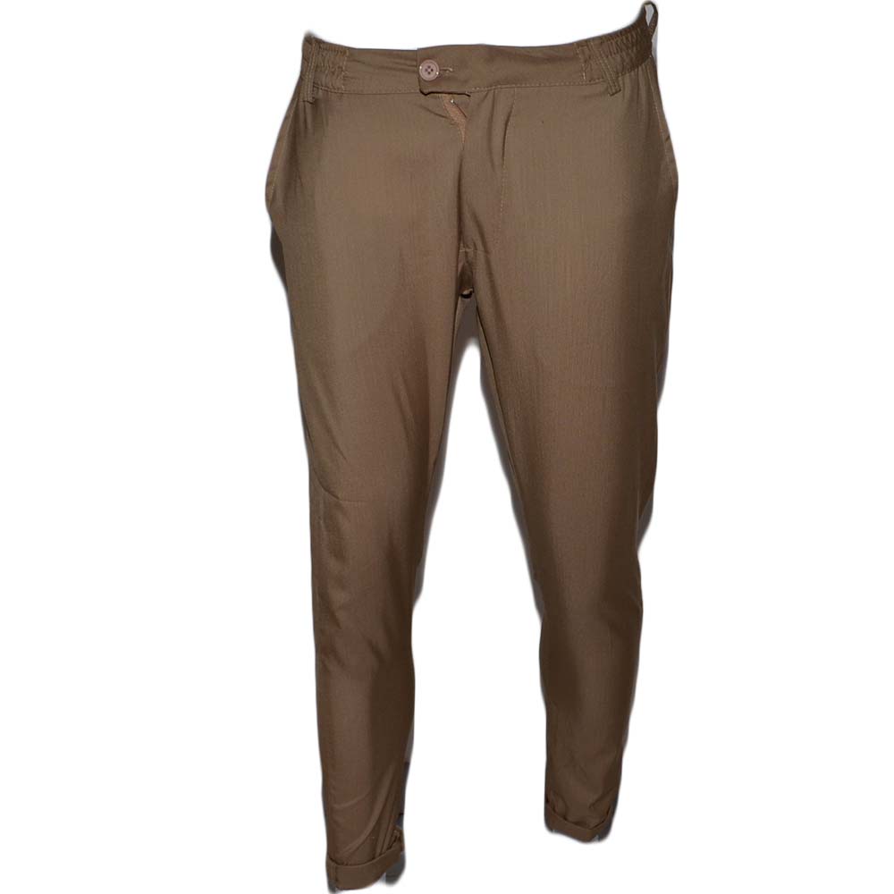 Pantaloni Classic Fit Signature Beige pieghettati in Cotone Elasticizzato Pantalone Slim Casual Moda Giovanile .