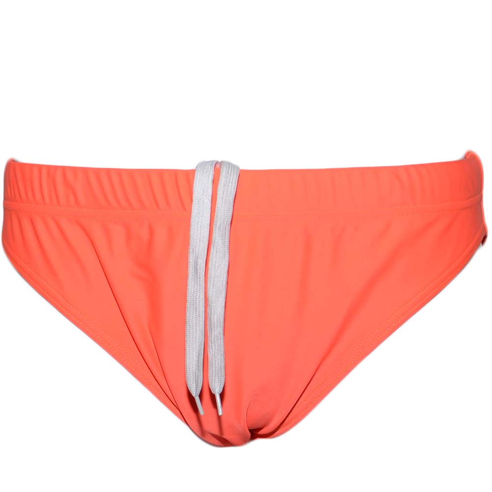 Costume da bagno mutanda slip arancione fluo uomo water shorts moda nuoto surf da mare asciugatura rapida spiaggia