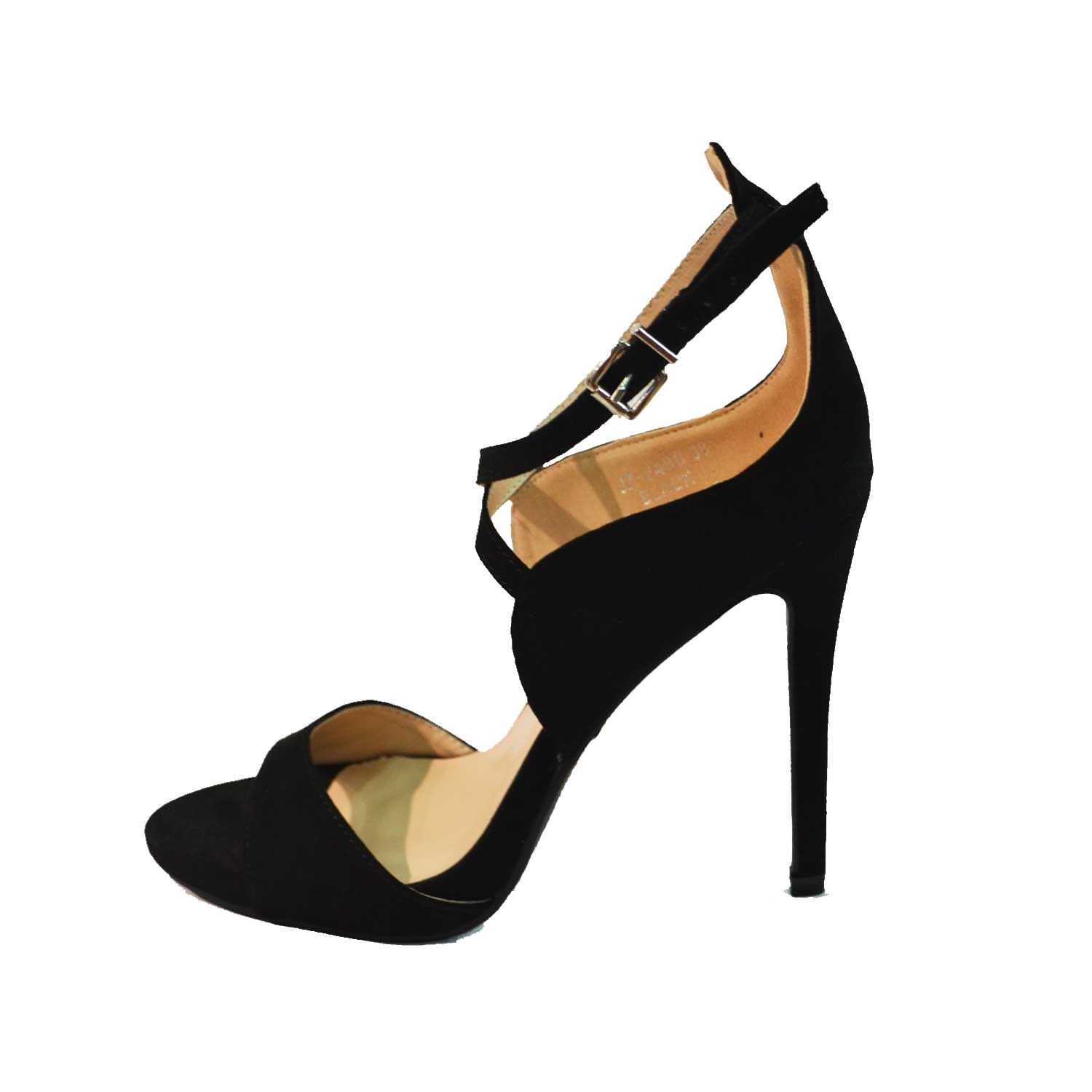 Sandalo tacco Alto camoscio nero fibbie cinturino donna sandali tacco made  in italy | MaluShoes
