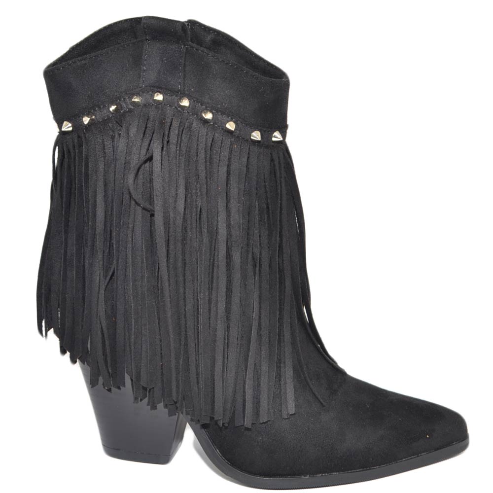 Stivaletti Donna In Pelle Sintetica Effetto Jeans - Tacco, Zip Laterale, Modello GR-6653 - Foto 7