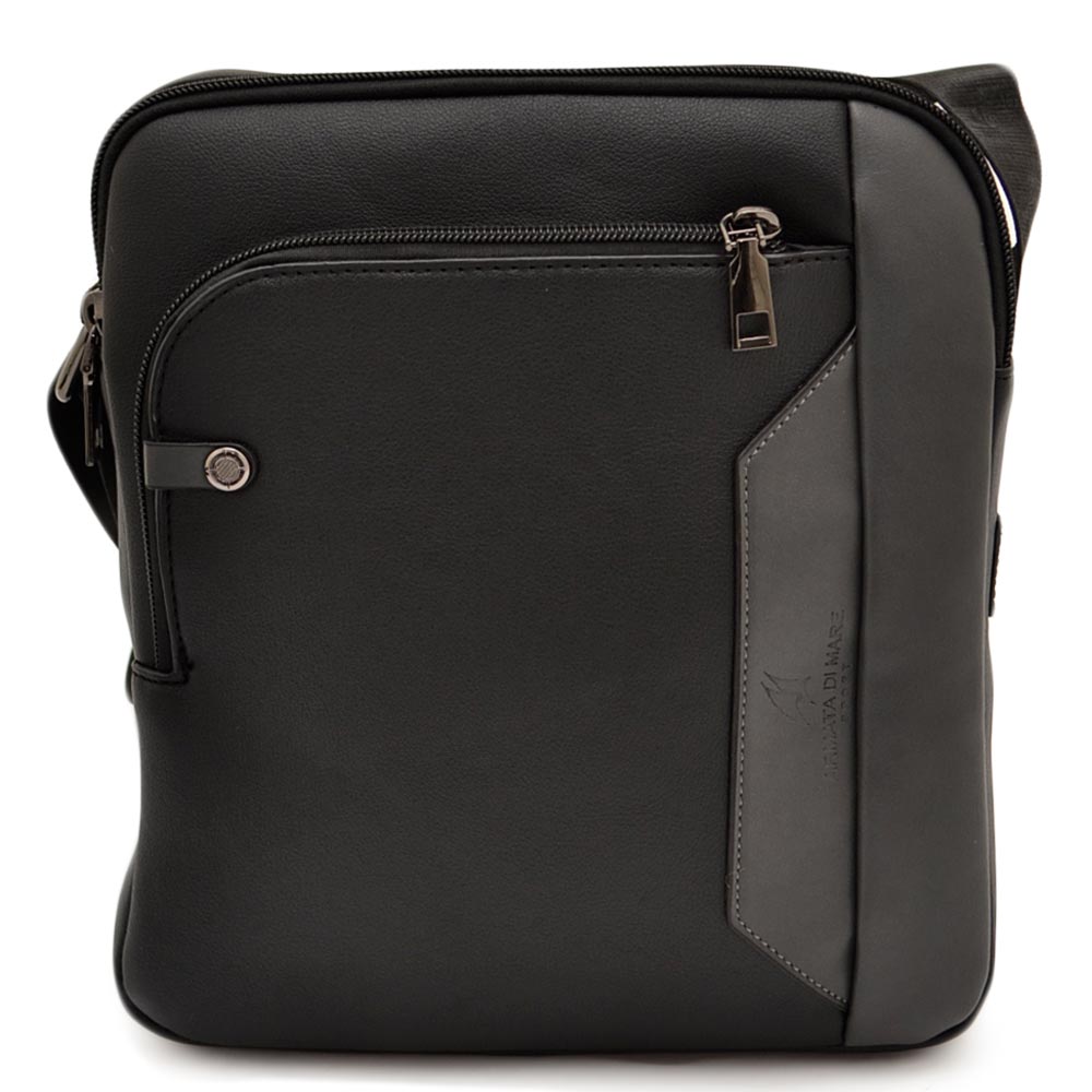 Borsa lavoro unisex ventiquattrore di pelle nera PU opaca con clip