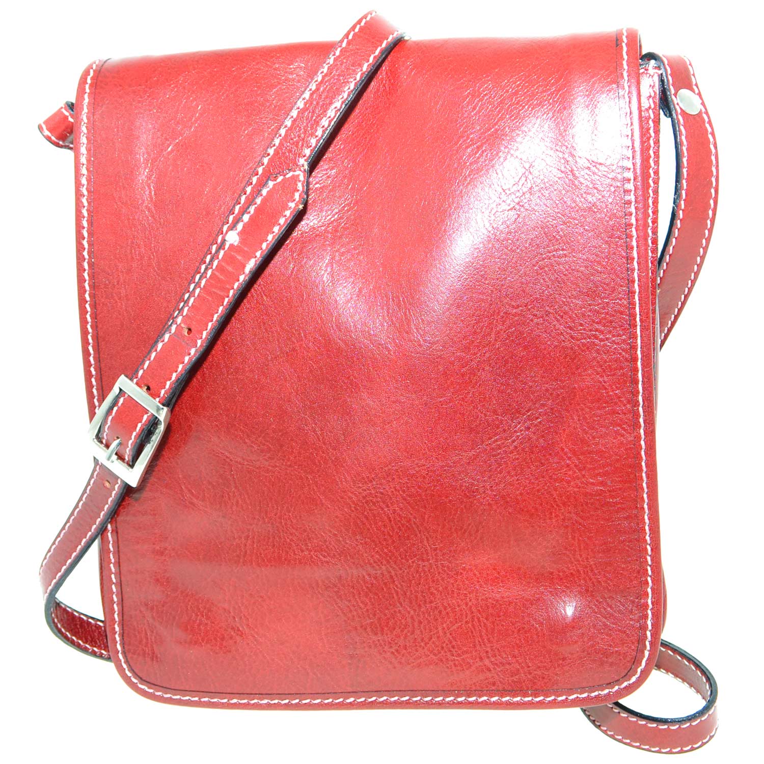 Borsa tracolla art.349 rossa in pelle made in italy pellame certificato moda comfort