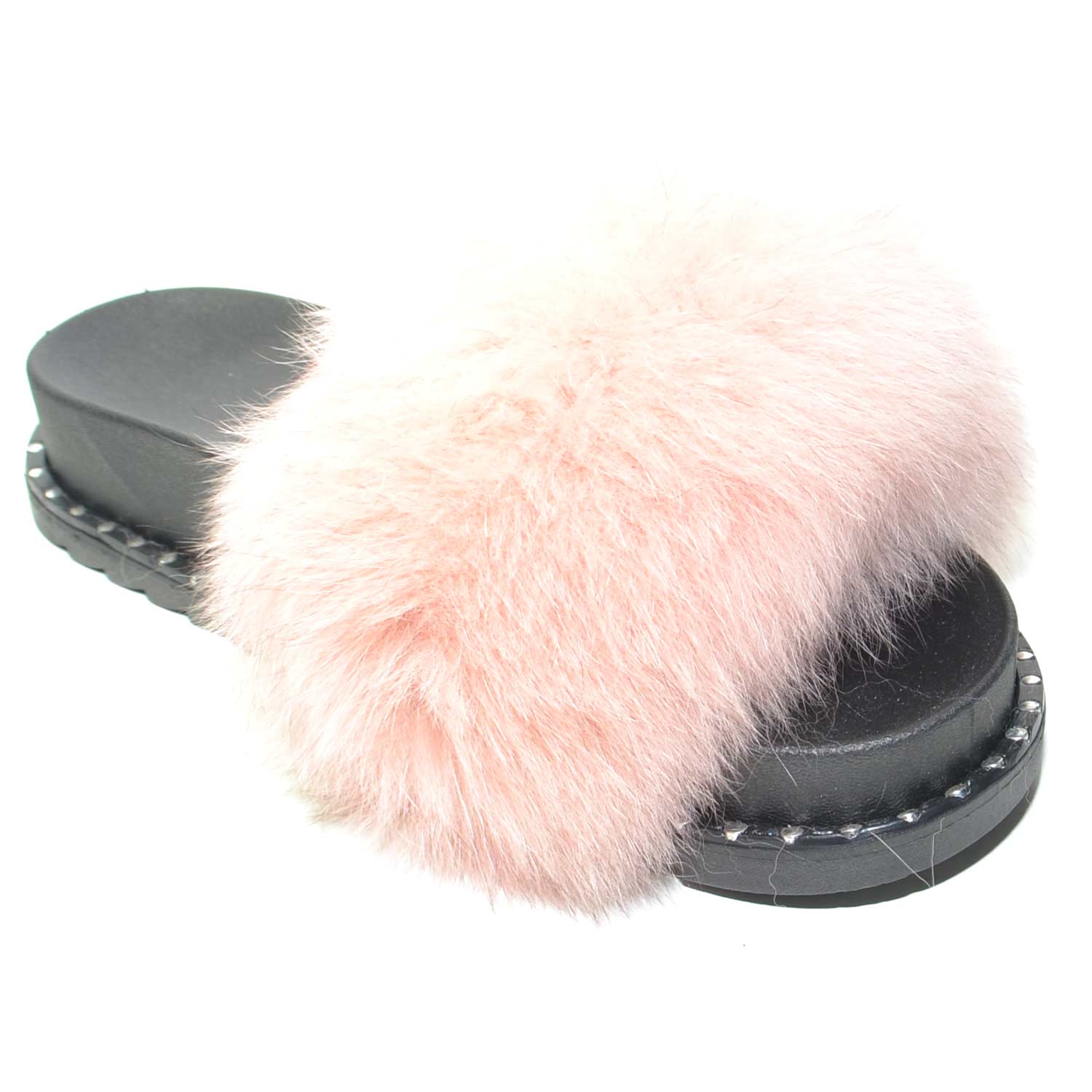 Pantofoline donna platform con pelliccia peluche rosa voluminosa colorata morbide e antishock moda glamour