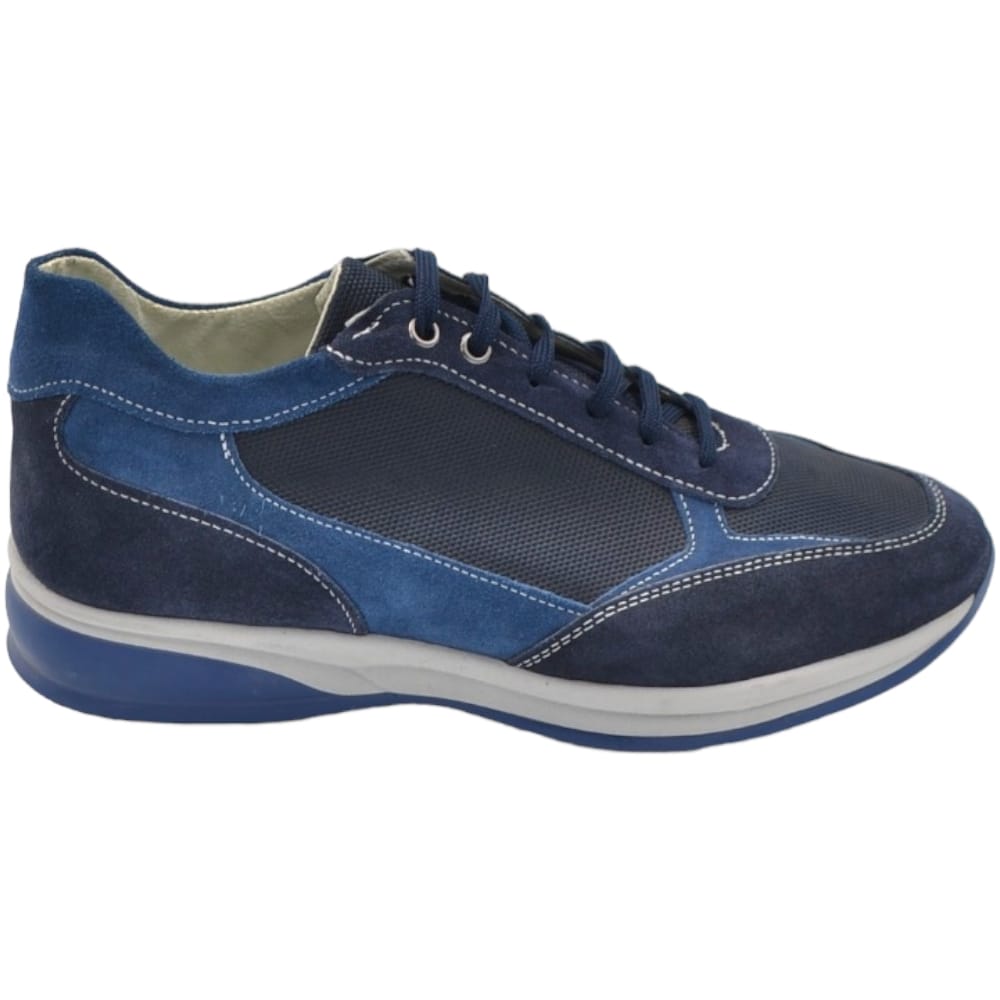 Scarpe uomo sneakers comfort passeggio sportive blu made in italy in camoscio gomma anatomica uomo comfort Malu Shoes MaluShoes