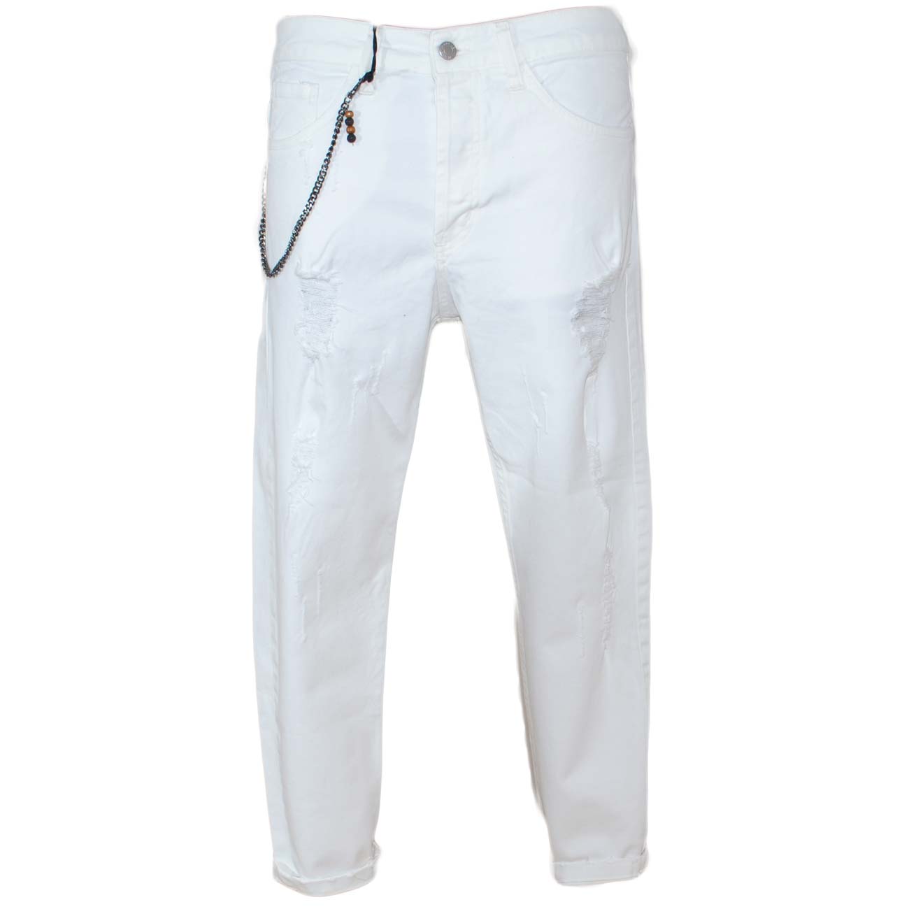 JEANS UOMO BIANCO TOTAL WHITE STRAPPATO | mail.napmexico.com.mx