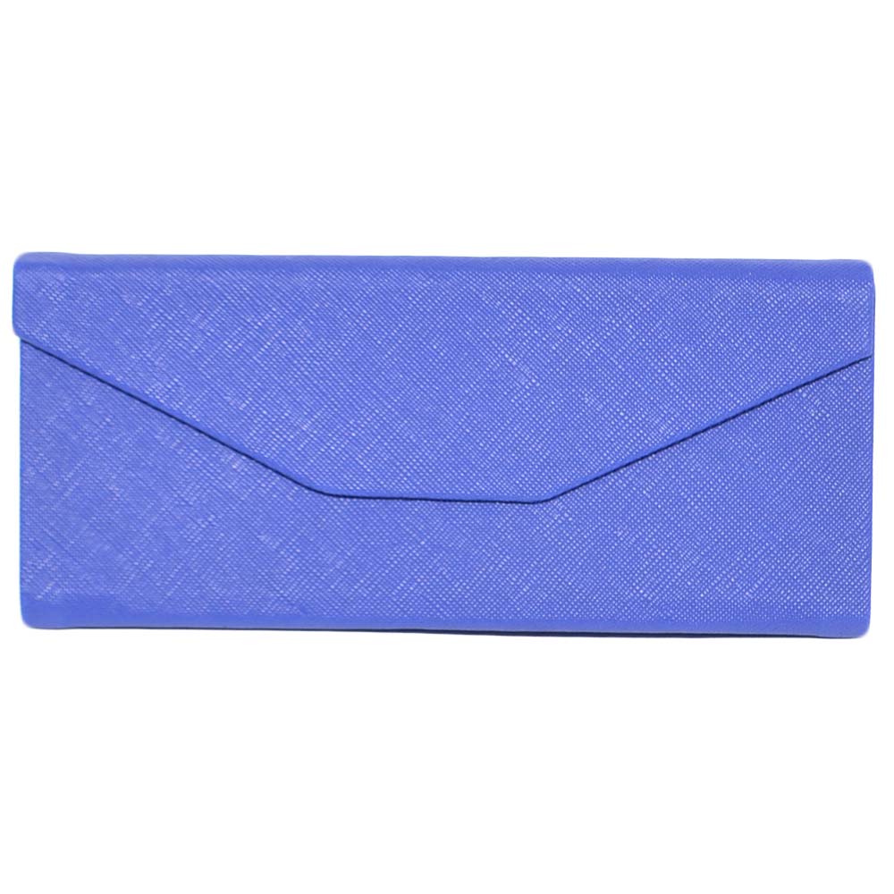 Custodia pieghevole blu occhiali da sole astuccio rigido triangolare con chiusura magnetica Fodera Interna.