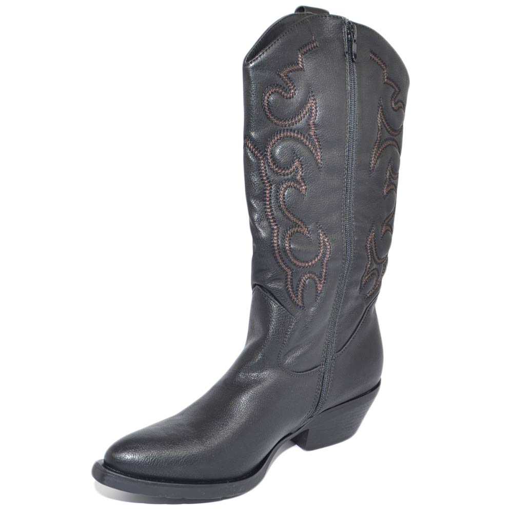 Grinders Arizona Black Burgundy Genuine Leather Cowboy Boot Slip On Pointed Toe Boots - Foto 10