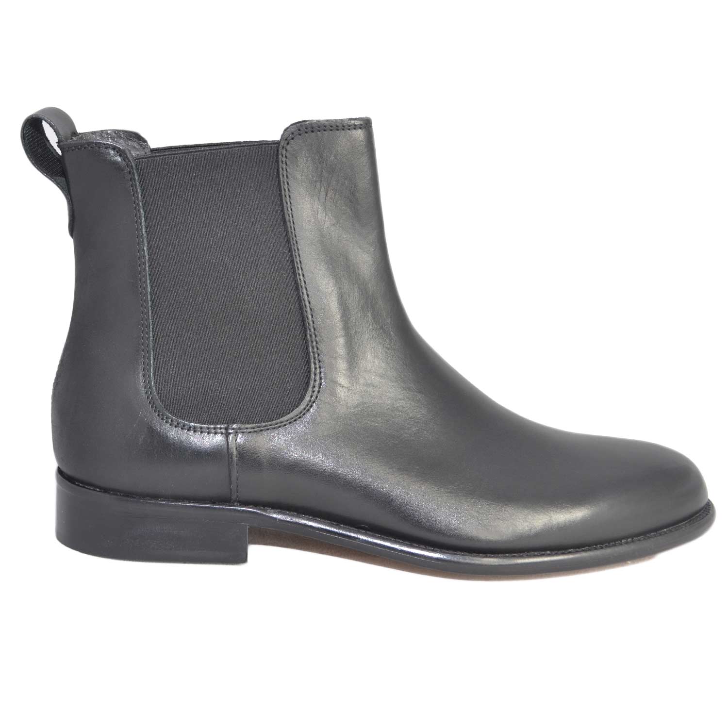 Scarpe uomo beatles chelsea boots fondo vero cuoio antiscivolo made in italy pelle nappa nero elastico.