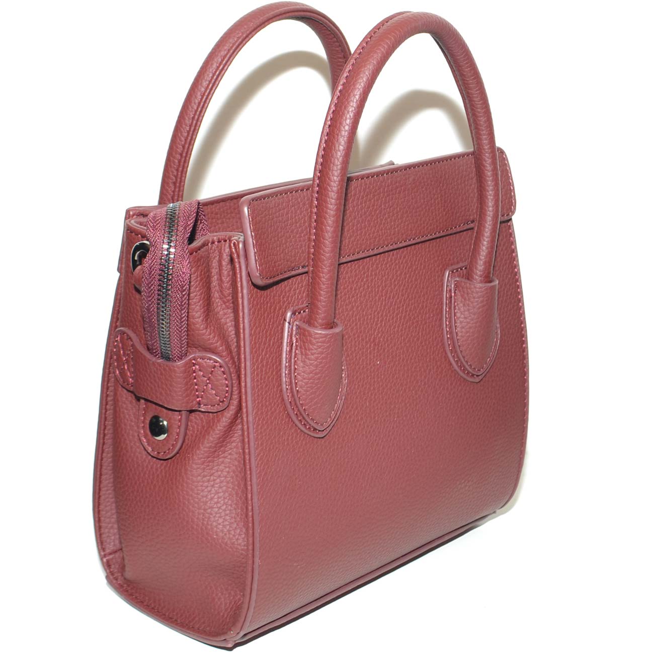 Pochette donna borsa piccola bordeaux con tracolla e chiusura a
