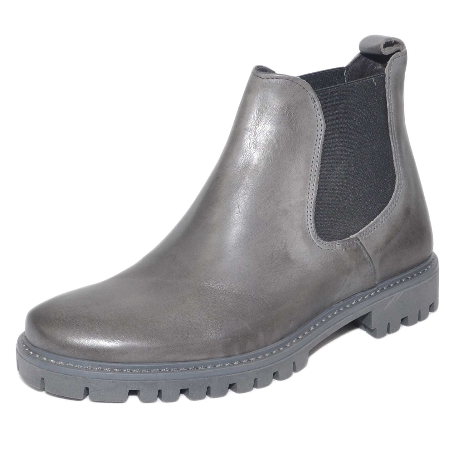 Scarpe uomo stivaletti fondo light roccia grigio elastico nero vera pelle  moda giovani uomo beatles Malu Shoes | MaluShoes