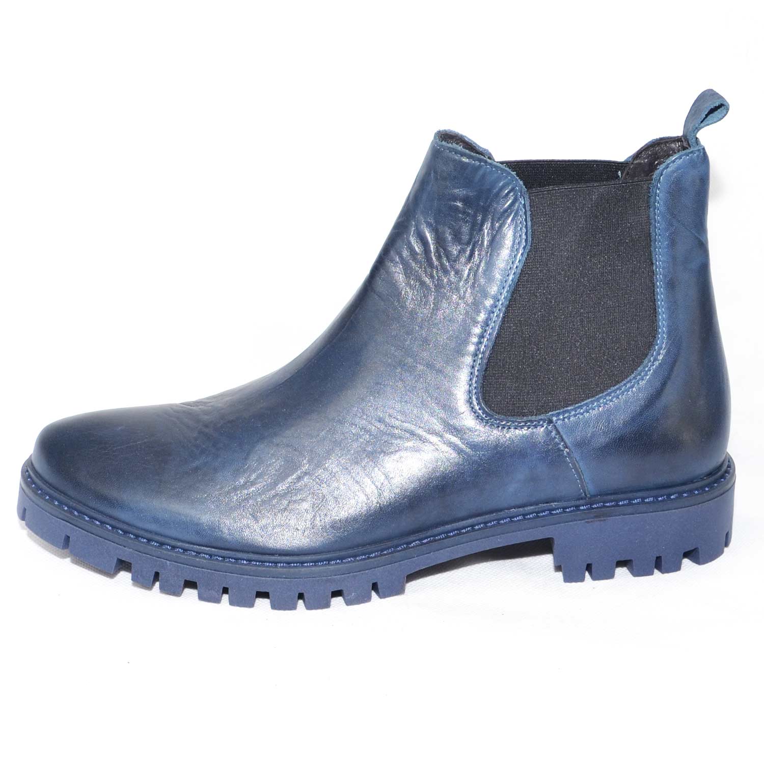 Scarpe uomo stivaletti fondo light roccia blu elastico blu vera pelle made  in italy moda giovanile uomo beatles Malu Shoes | MaluShoes