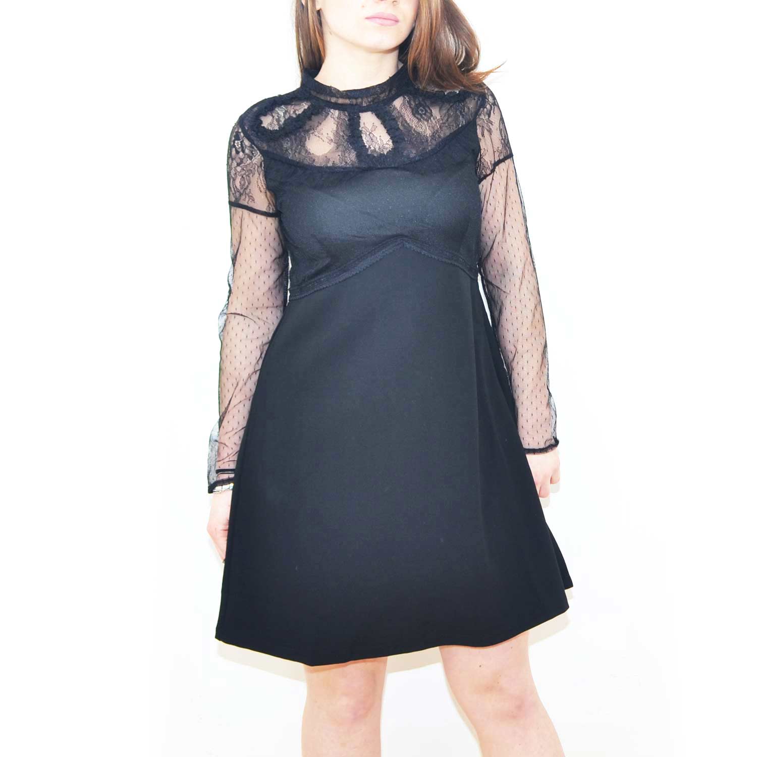 Vestito estivo new look abito nero con pizzo trasparente 