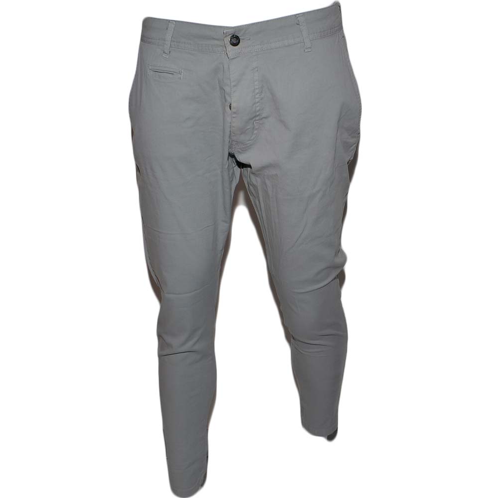  Pantaloni Uomo Slim Fit Casual Eleganti in Cotone grigio taschino di sicurezza,made in italy lavabile