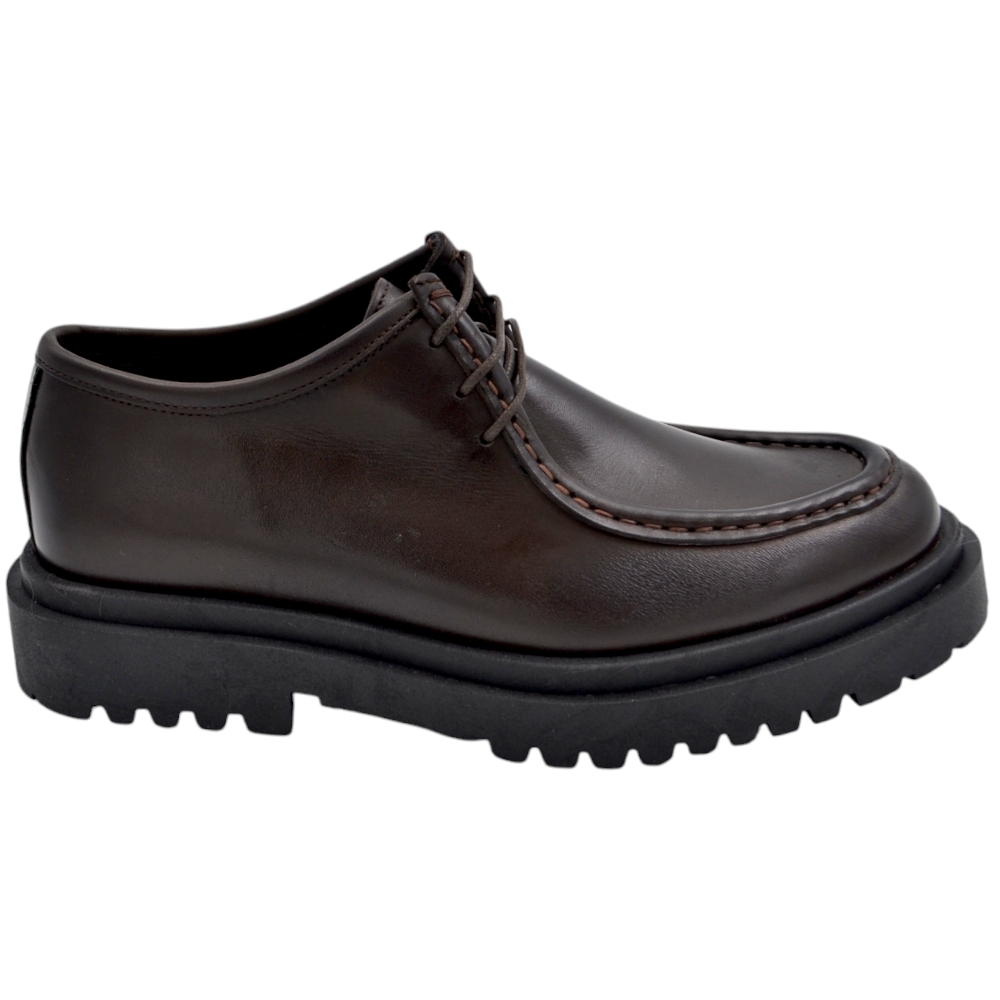 CALTO Scarpe Uomo Rialzate In Pelle - Altezza Invisibile +5,4 Cm, Stringate, Lavorazione Pregiata