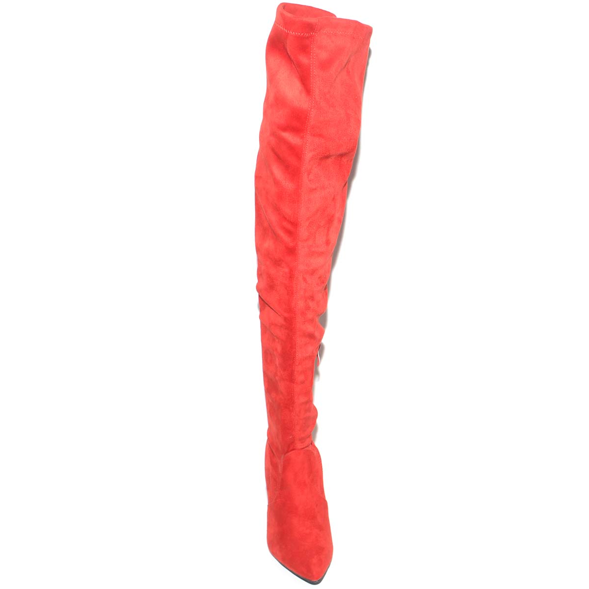 STIVALI DONNA IN Camoscio Rosso Alti Sopra Il Ginocchio A Punta Con Tacco A  Spil EUR 39,99 - PicClick FR