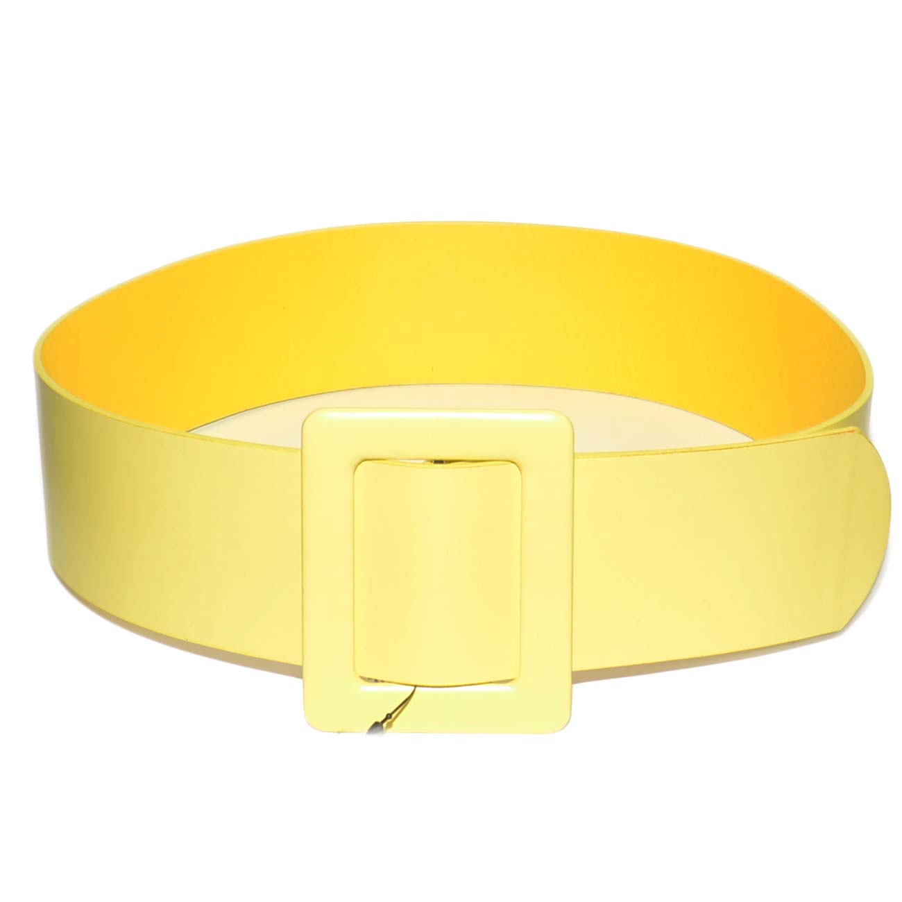 Cintura Elastica Intrecciata Unisex | Con Fibbia Metallica | Regolabile In 3 Fori | Colore Giallo, Taglia L