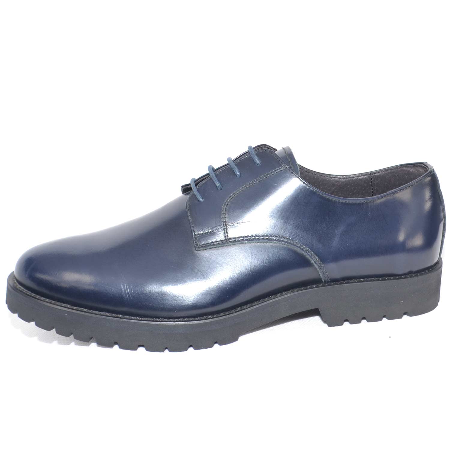 scarpe uomo stringate vera pelle abrasivato blu lucido made in italy fondo  antiscivolo artigianale cerimonia elegante uomo stringate made in italy |  MaluShoes