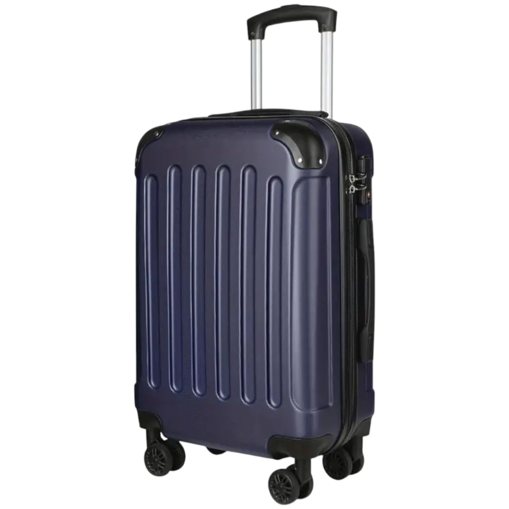 Valigia EasyJet 45x35x20 cm Trolley blu Bagaglio a mano in ABS 4 Ruote (Valigia 50x35x20 cm)
