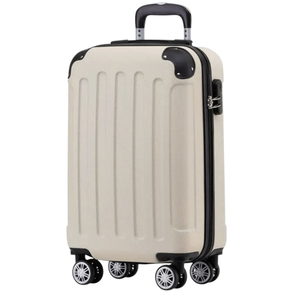 Valigia easyjet 45x35x20 cm trolley beige bagaglio a mano in abs 4 ruote (valigia 50x35x20 cm).
