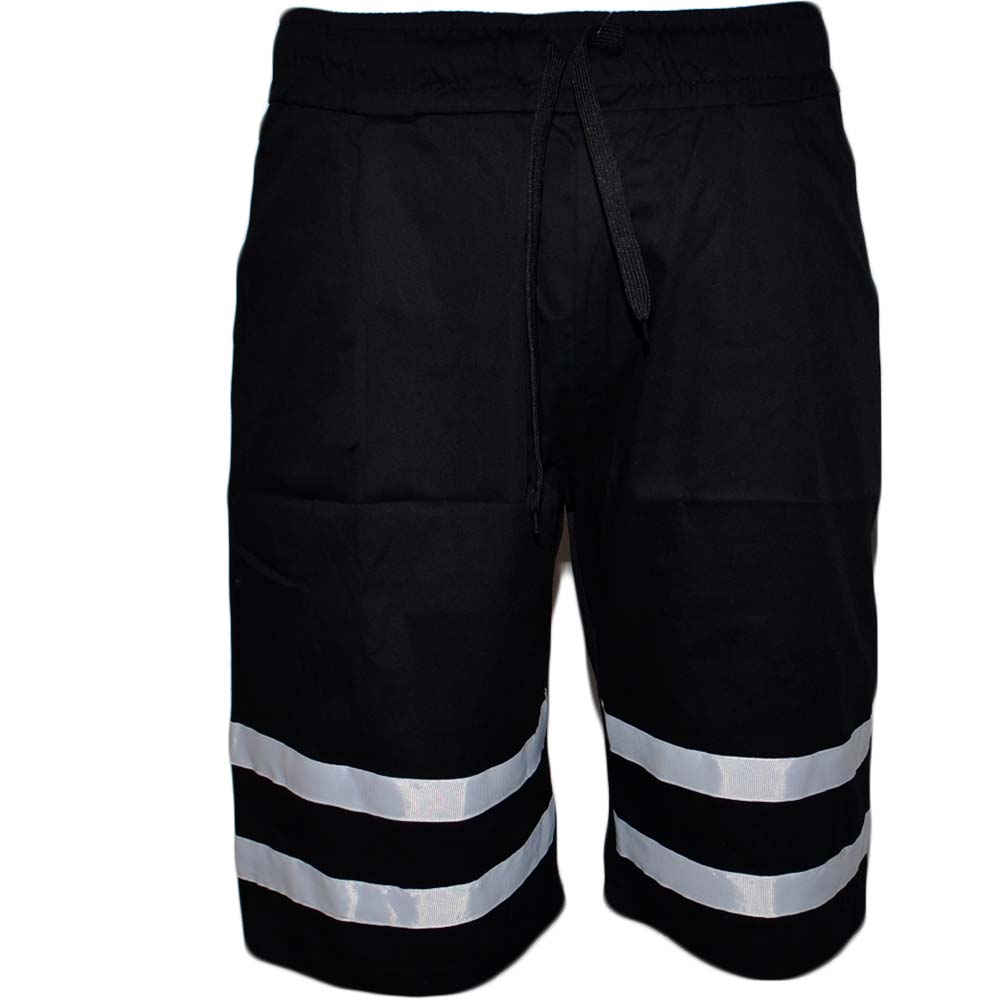 Pantalone short corto uomo bermuda pantaloncini tuta bicolore nero molla moda streetwear	