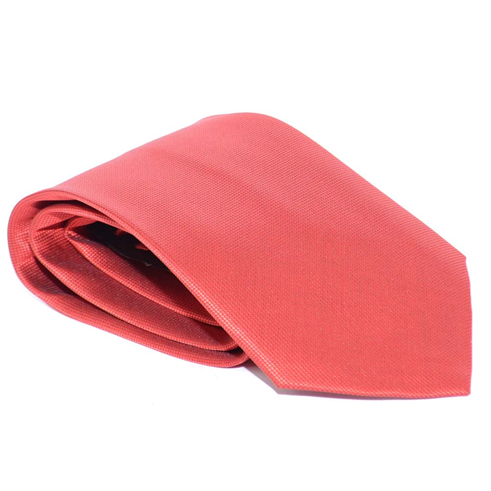 CRAVATTA UOMO ELEGANTE IN SETA ROSSA TINTA UNITA CON FILIGRANA STRETTA PER CERIMONIE EVENTI