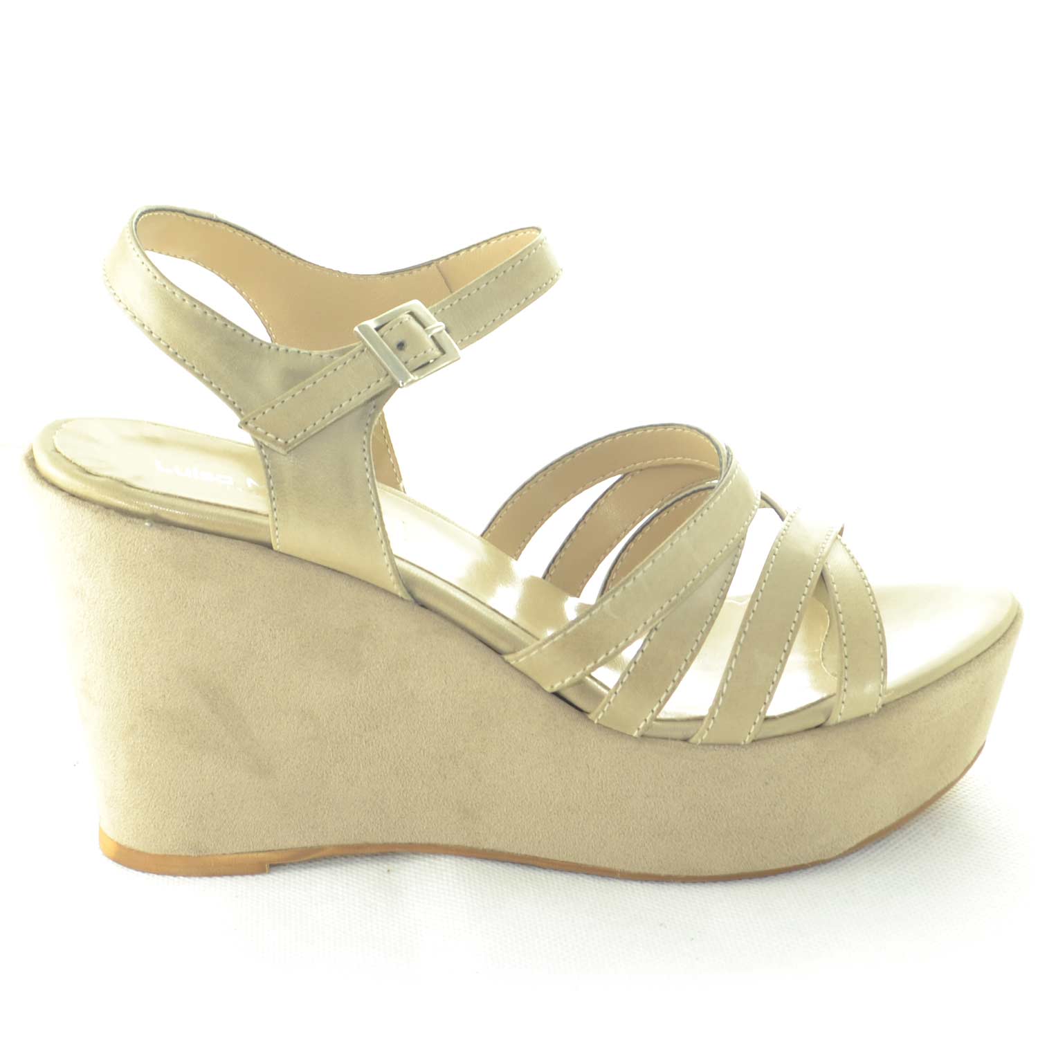 ZEPPA DONNA ESTIVA VERA PELLE CON FONDO IN NABUK TOMAIA  BEIGE  A INCROCIO BASIC COMFORT SUOLA MORBIDONE