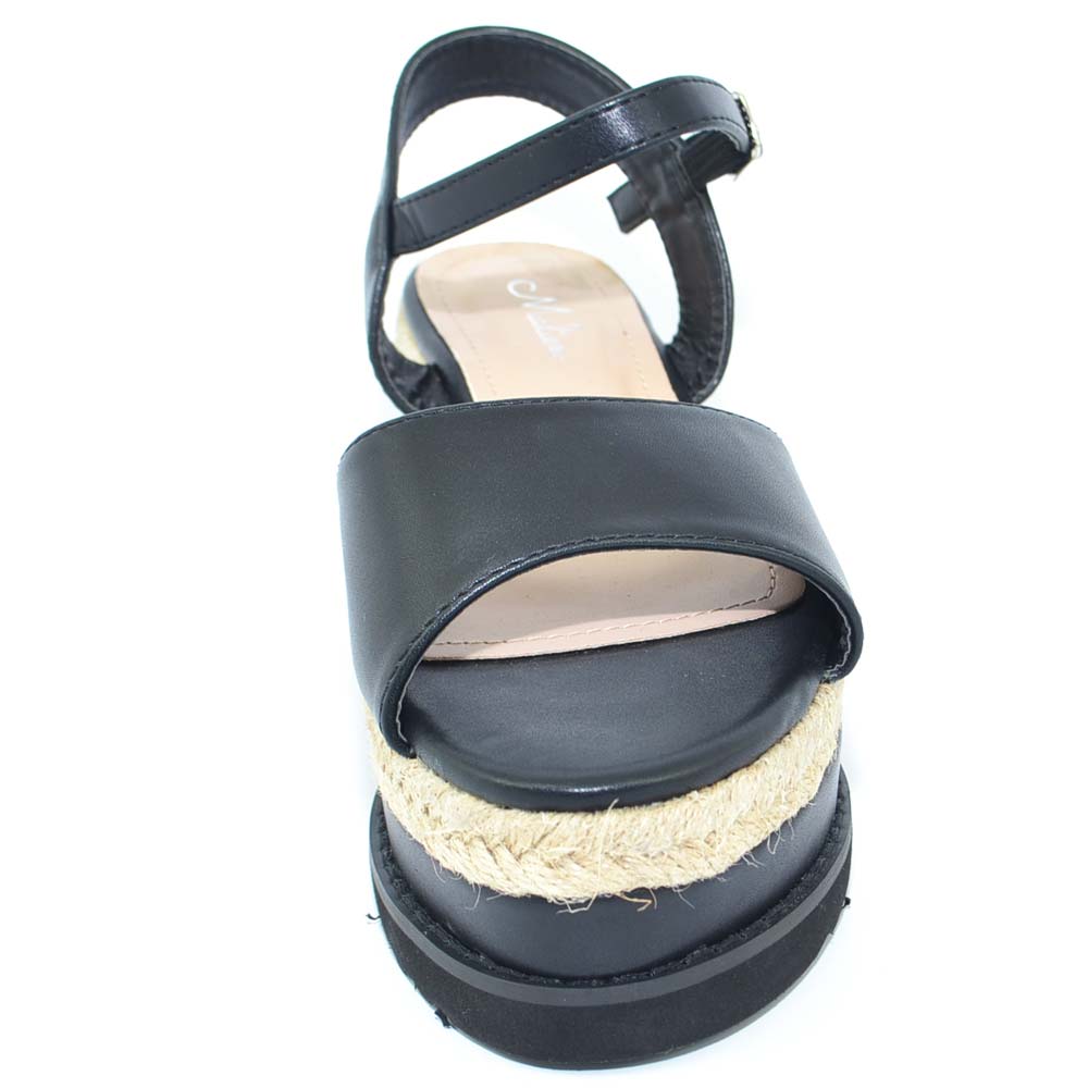 DREAM PAIRS Sandali Alla Moda da Donna Comode Scarpe con Tacco a Zeppa e Suola Leggera per Camminare Spiaggia Viaggi,Size 36.5,Nero,DWUMFS2525
