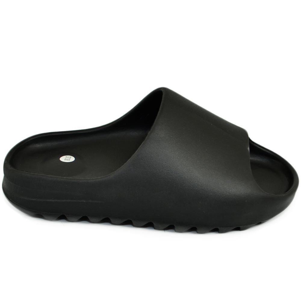 Ciabatte pantofole gomma alte nero fondo zigrinato morbide con push up interno moda estate doccia mare spiaggia