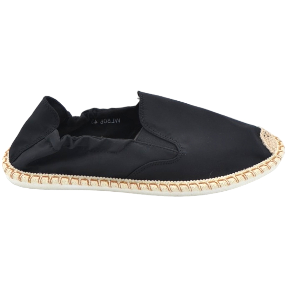 Espadrillas uomo scarpe da barca nera in tela fresco e fondo in spago intrecciato moda businessman estate comodo