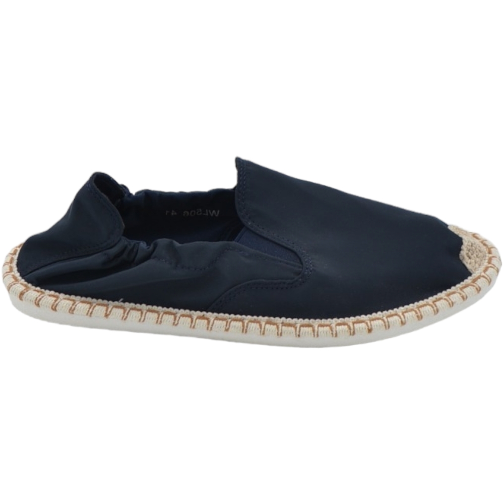 Espadrillas uomo scarpe da barca blu in tela fresco e fondo in spago intrecciato moda businessman estate comodo