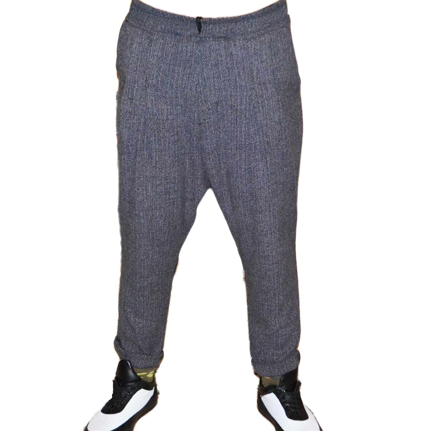 panta fashion grigio puntinato man cavallo basso