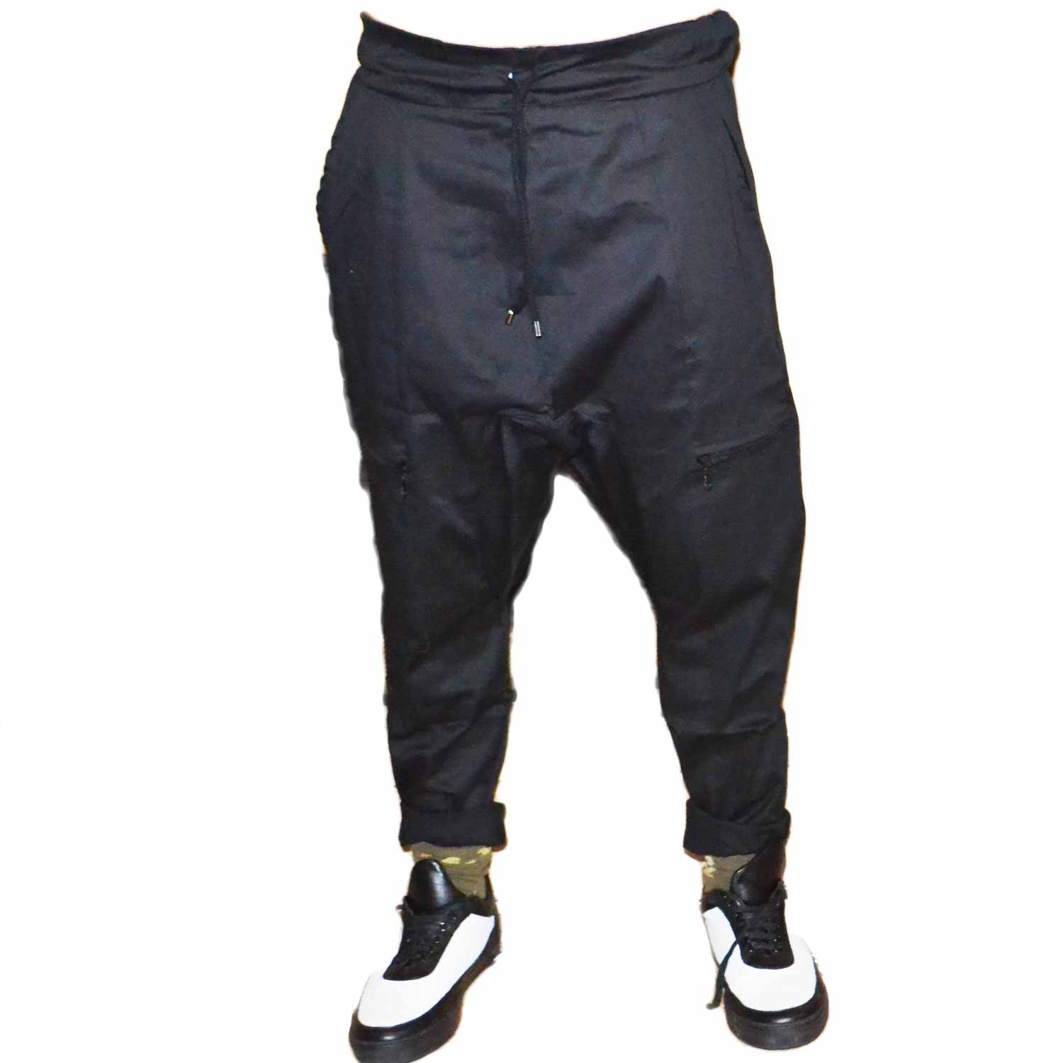 Pantalone tuta fantasia lucido black classico sportivo  tessuto elastico invernale