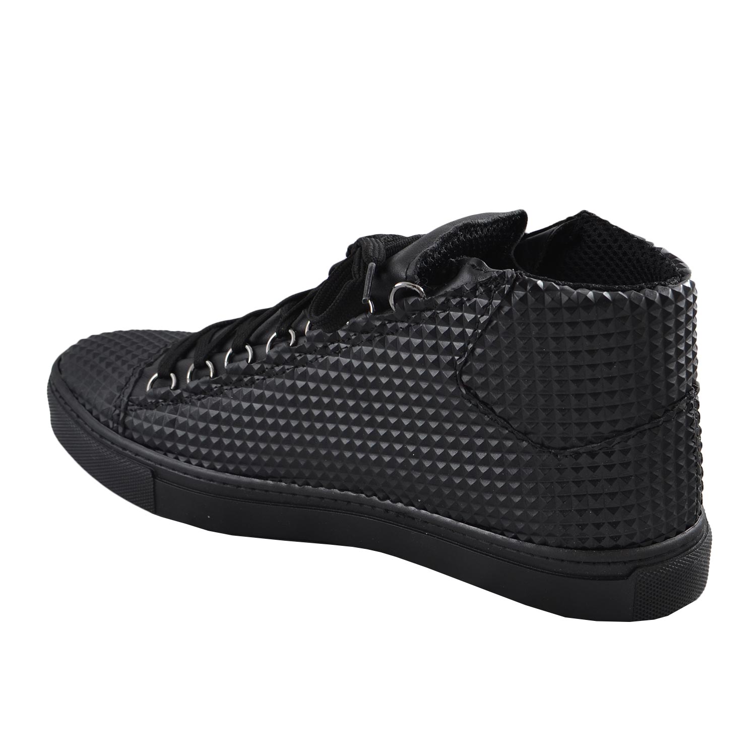 Scarpe Sneakers Alte Uomo In Pelle – Modello Ghiaccio Stella Con Cerniera – Made In Italy, Nero
