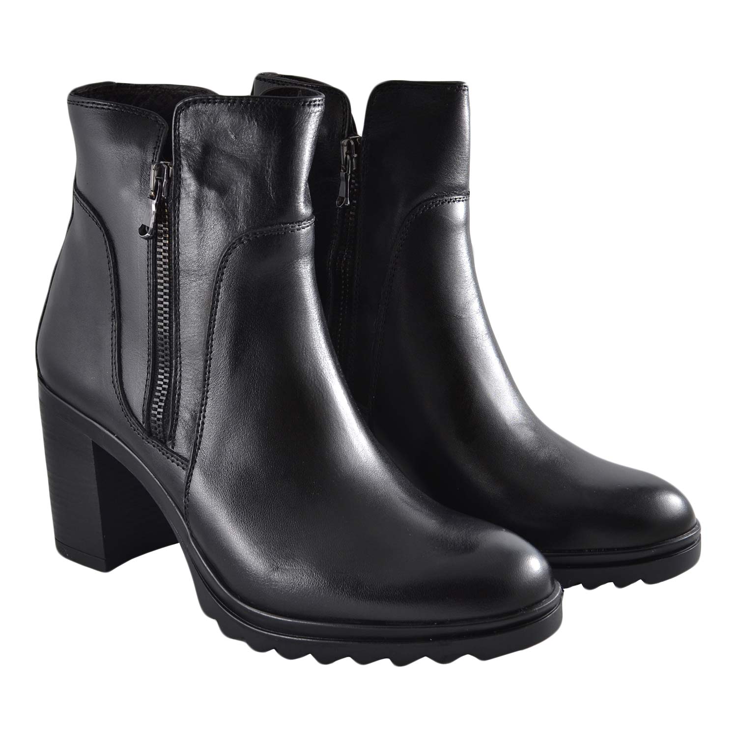 Tronchetto Donna in vera pelle di nappa  Nero 