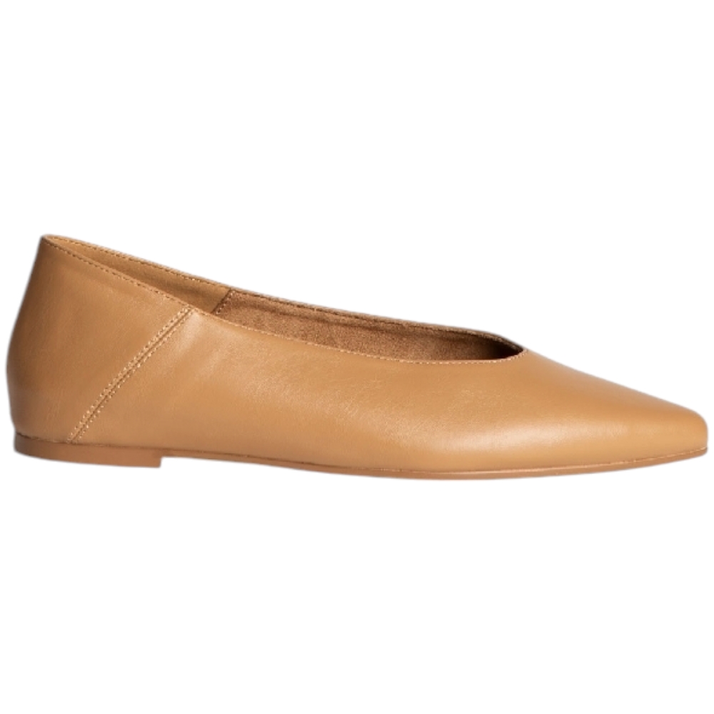 Scarpa ballerina donna corina m4640 in pelle morbida effetto seconda pelle nude carne con punta tacco 0,75 cm basic