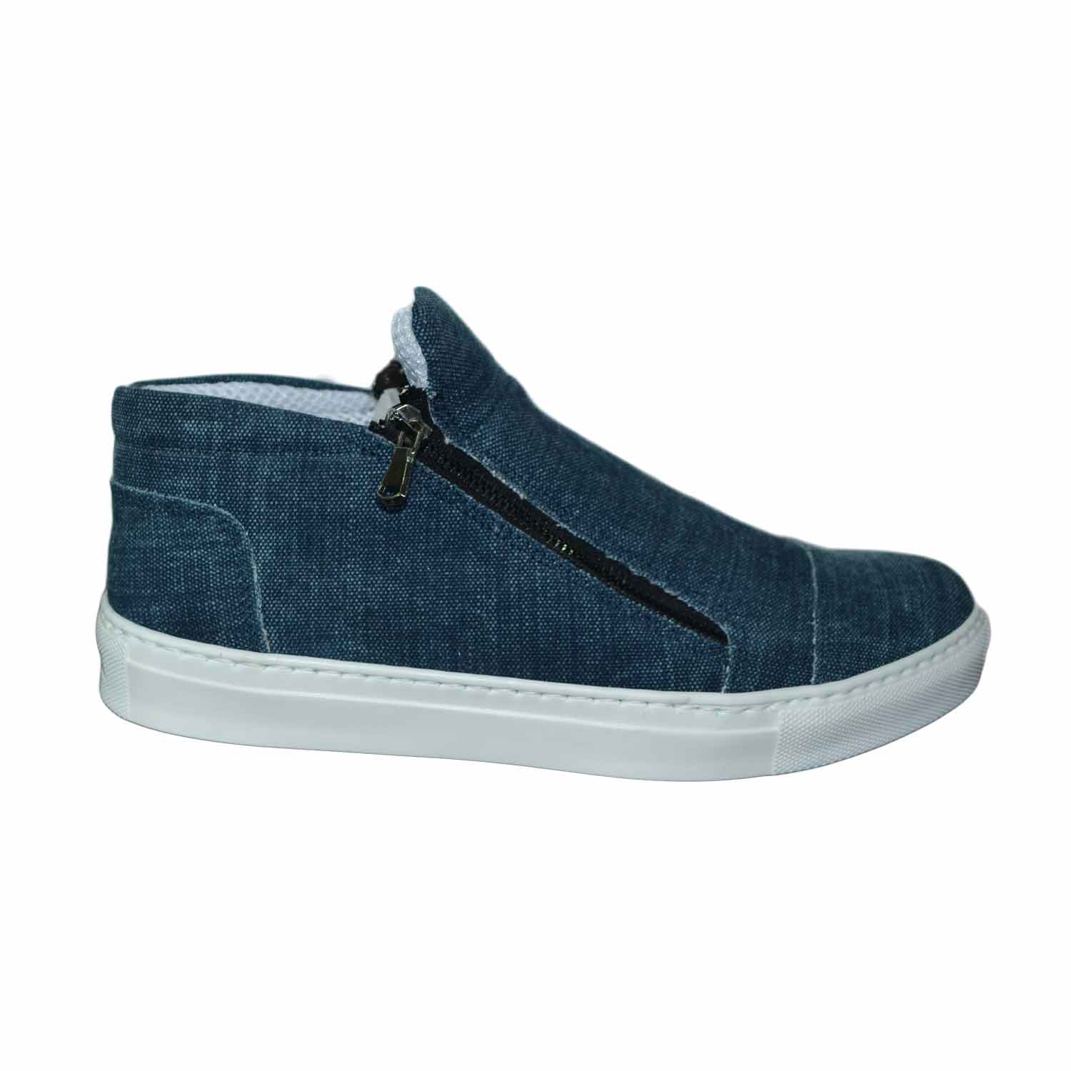 scarpe uomo sneakers  con zip jeans fondo ultraleggero made in italy 