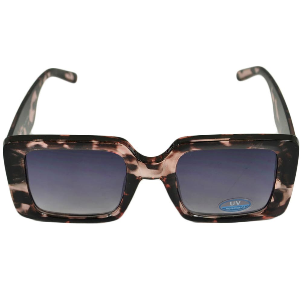 OCCHIALI DA SOLE DONNA SUNGLASSES QUADRATA IRREGOLARE BEIGE IN OSSO MONTATURA LEGGERA MODA GIOVANE.