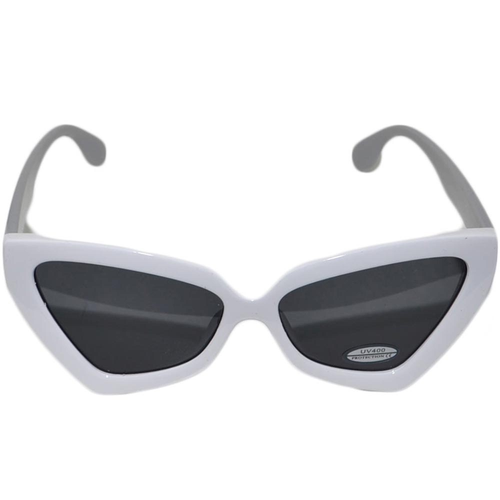 OCCHIALI DA SOLE DONNA SUNGLASSES ANNI 30 CATEYES BIANCHI LENTE CALIBRATA OVERSIZE MADE IN ITALY