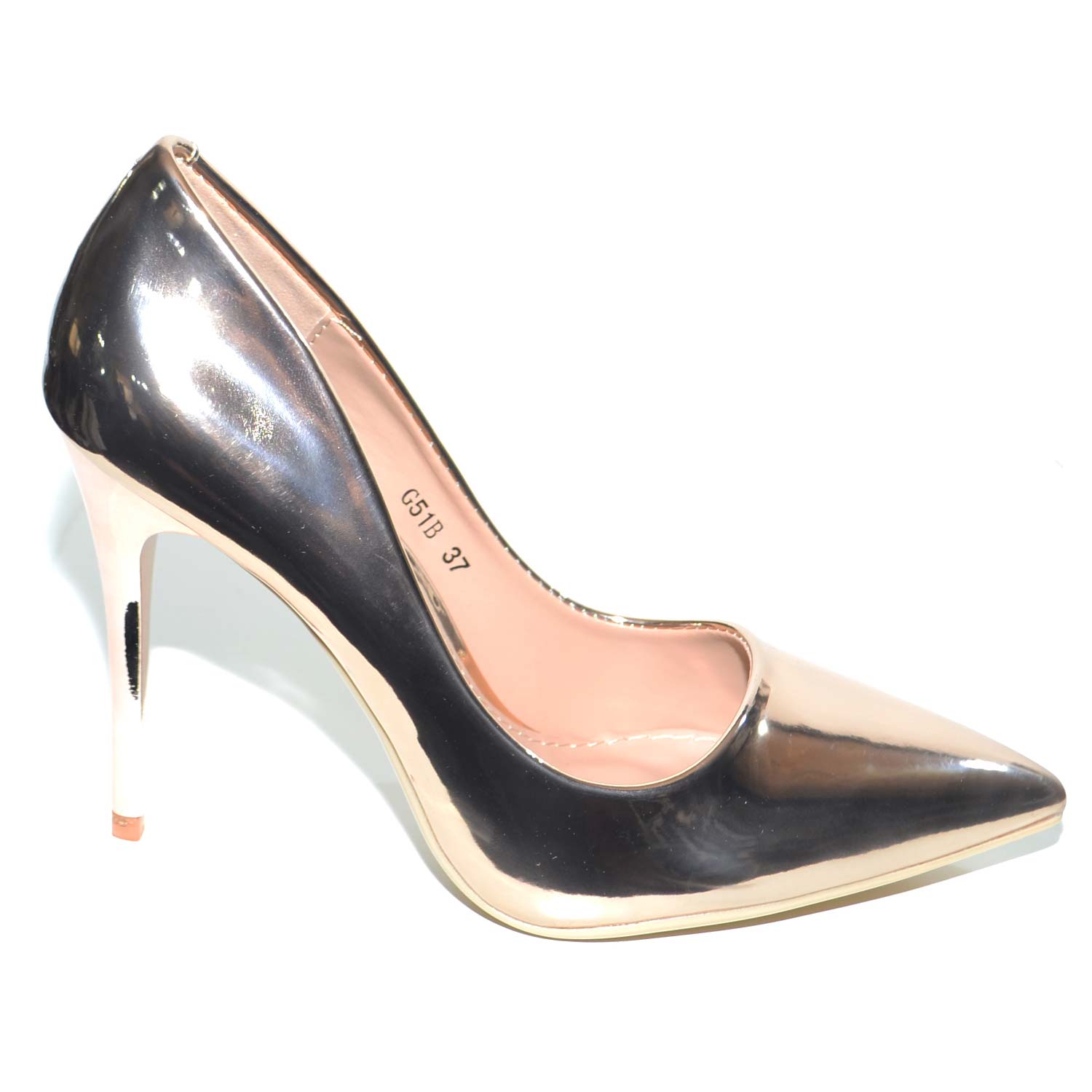 DECOLLETE DONNA CHAMPAGNE SPECCHIATO LUCIDO LINEA LUXURY VERNICE