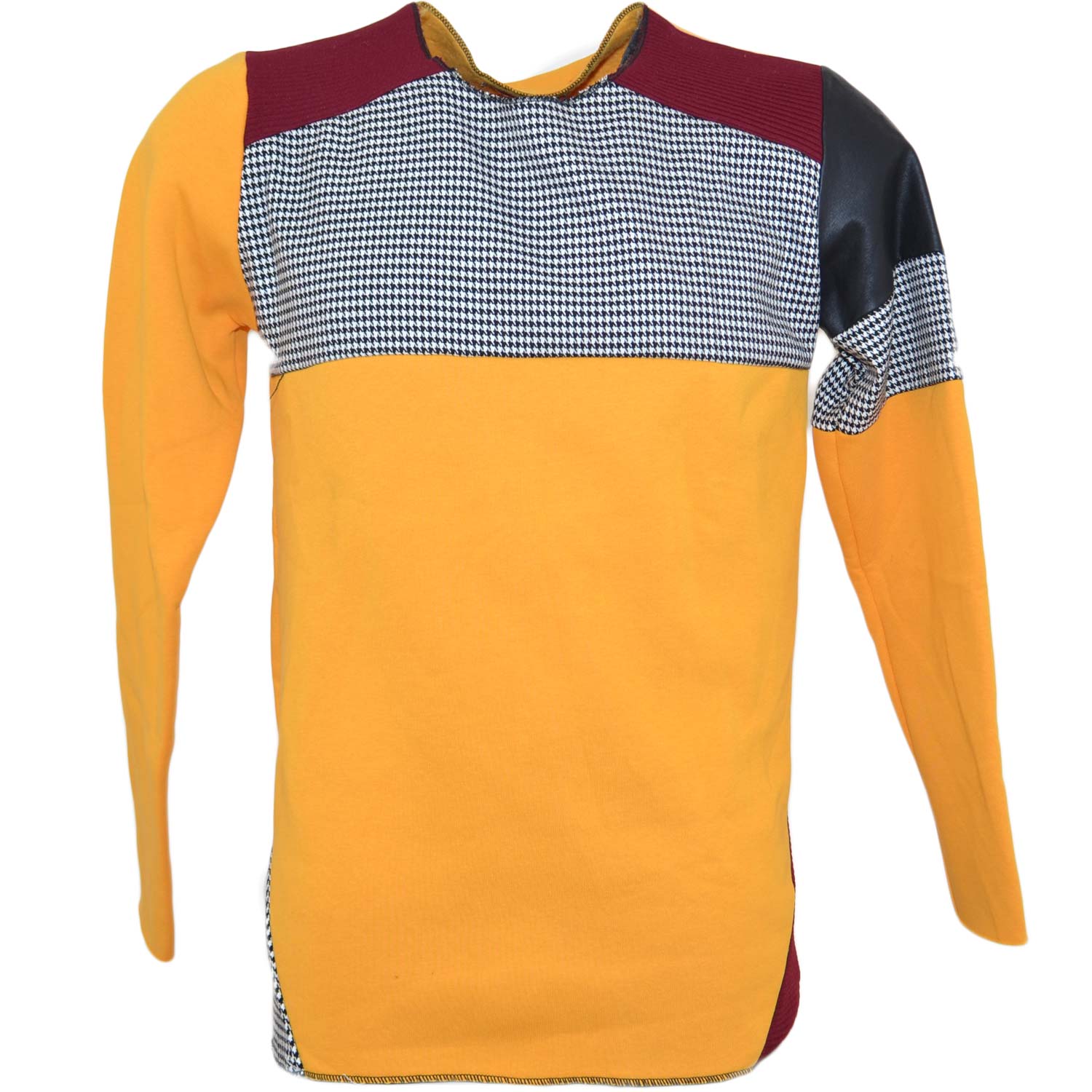 Maglioncino Maglione Uomo Color Senape Maglioncino Felpato Uomo