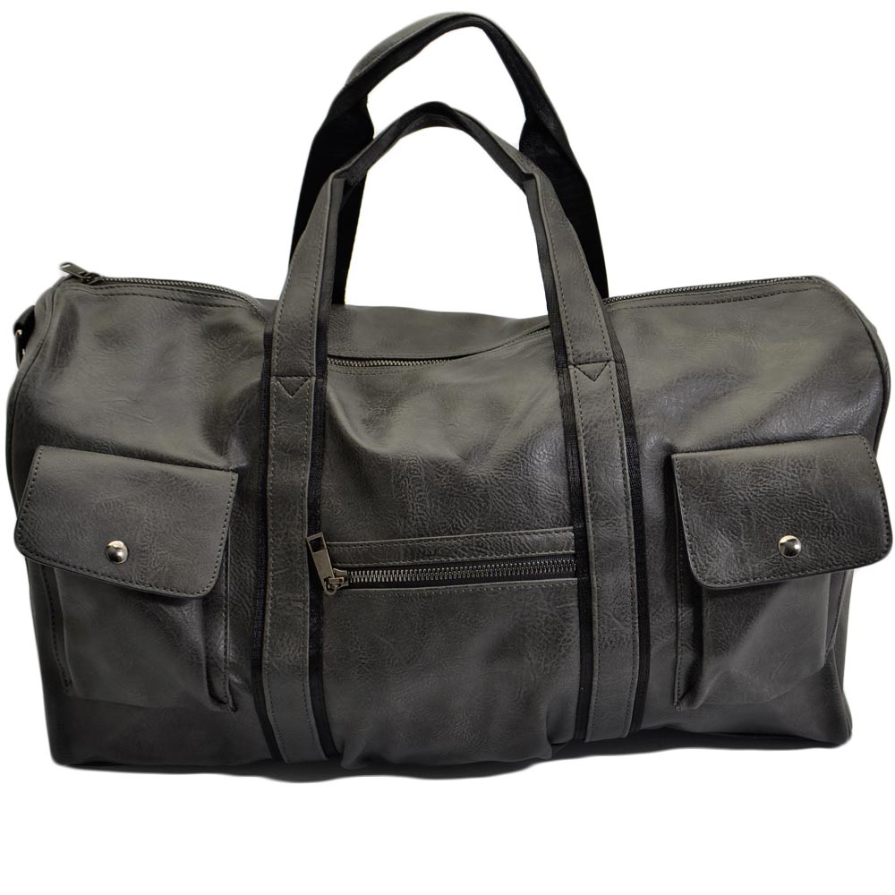 Borsone grigio uomo borsa grande in ecopelle con tasche portaoggetti  tracolla vintage voli tracolla regolabile e zip uomo borse tracolla  business Malu Shoes