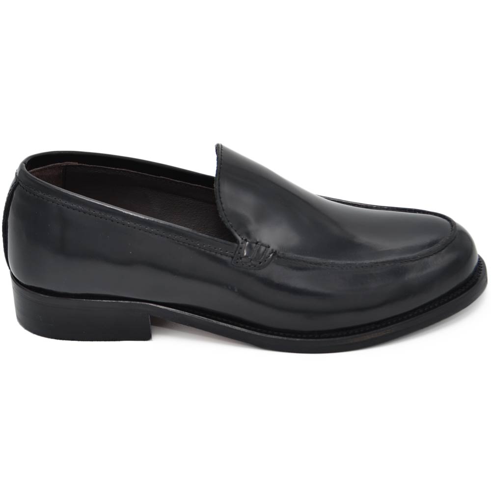 Scarpe uomo mocassini inglese college liscio vera pelle abrasivato made in italy fondo classico sportivo genuine leather